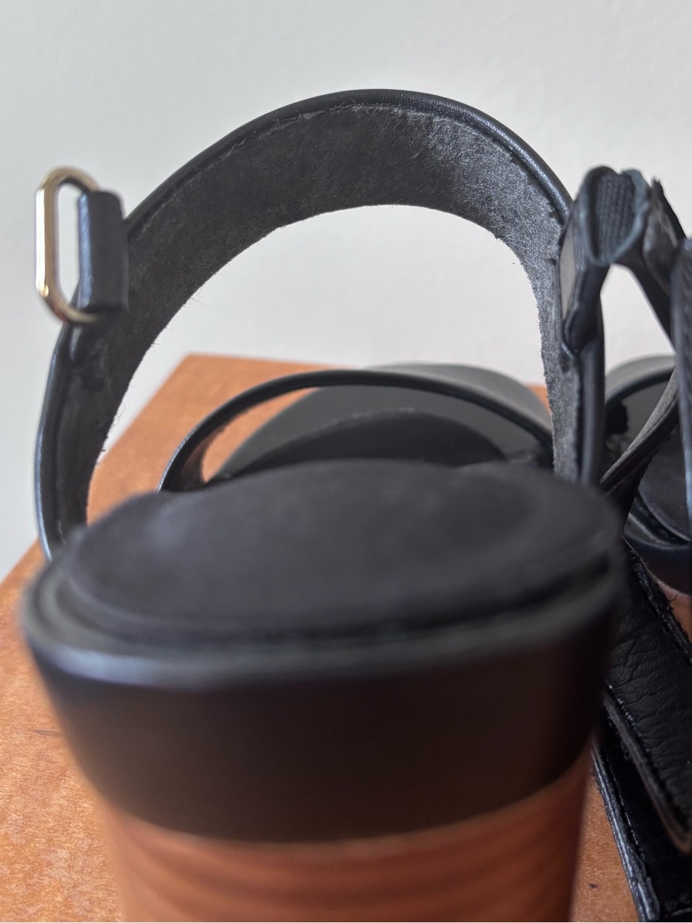 ALDO Black Leather Strappy Block Heel Sandals, Size 6 - Picture 10 of 11